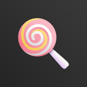 Candy AI logo Candy AI logo with a pink and yellow lollipop app icon