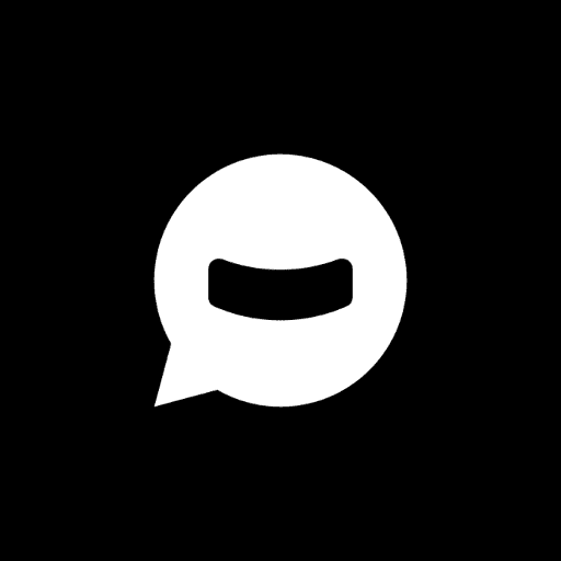 SpicyChat logo SpicyChat logo with a white chat bubble and black mask symbol